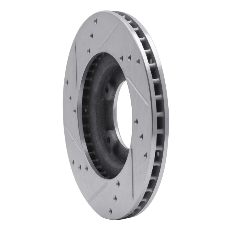 Toyota Tacoma Brake Rotor (1) - Front Right - R1 Concepts - Drilled & Slotted - Silver - `95-`04